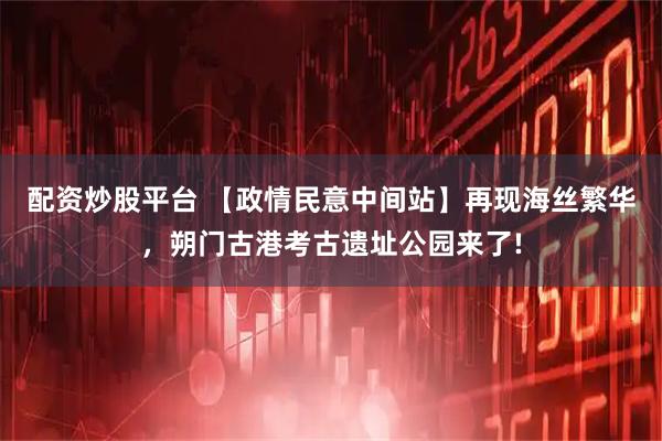 配资炒股平台 【政情民意中间站】再现海丝繁华，朔门古港考古遗址公园来了!